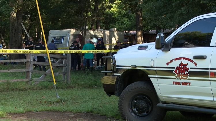 Liberty County Sheriff's patrol car with flashing lights at dusk